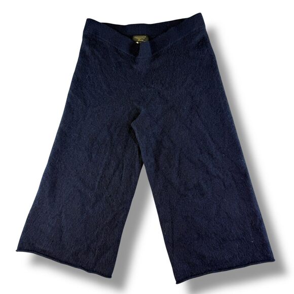 Cashmere Charter Club Blue Wide Leg Capri Pants Stretchy 100% Cashmere Sz M/L - Picture 1 of 4